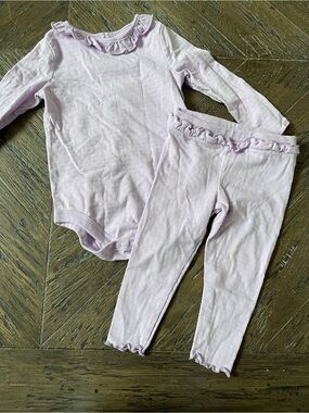 Garanimals Lilac Ruffle-Trim Bodysuit & Leggings Set